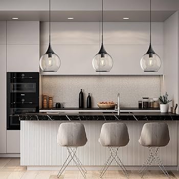 HAHZT Pendant Lights Kitchen Island: 3 Pack Black Light